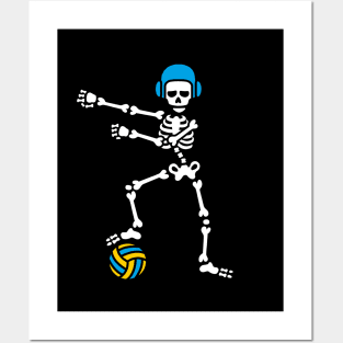 Water polo FLOSS FLOSSING skeleton Halloween Posters and Art